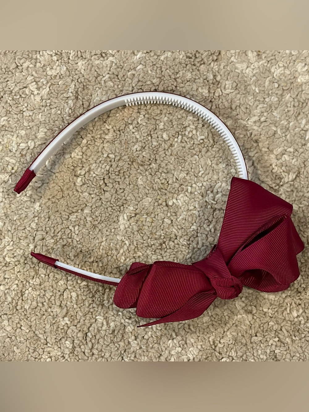 Girls Burgundy Bow Headband - 4.5”